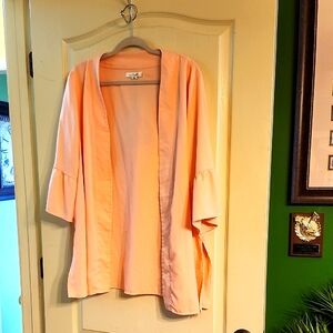 SIMPLY NOELLE OPEN FRONT CARDIGAN with RUFFLE SLEEVES